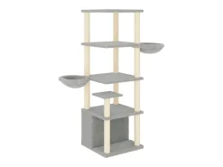 Árvore p/ gatos c/ postes arranhadores sisal 147 cm cinza-claro