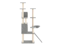 Árvore p/ gatos c/ postes arranhadores sisal 154 cm cinza-claro
