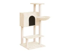 Árvore p/ gatos c/ postes arranhadores sisal 108,5 cm cor creme