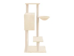 Árvore p/ gatos c/ postes arranhadores sisal 108,5 cm cor creme