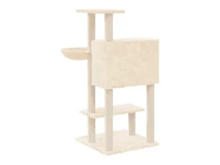 Árvore p/ gatos c/ postes arranhadores sisal 108,5 cm cor creme