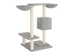 Árvore p/ gatos c/ postes arranhadores 82 cm cinzento-claro
