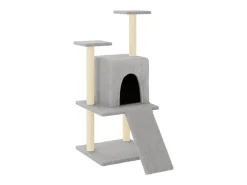 Árvore p/ gatos c/ postes arranhadores sisal 110 cm cinza-claro