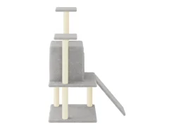 Árvore p/ gatos c/ postes arranhadores sisal 110 cm cinza-claro