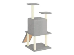 Árvore p/ gatos c/ postes arranhadores sisal 110 cm cinza-claro
