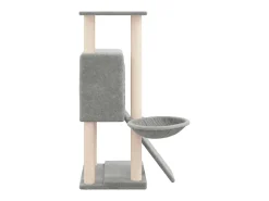 Árvore p/ gatos c/ postes arranhadores sisal 96 cm cinza-claro