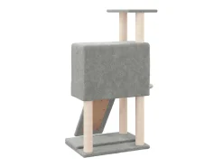 Árvore p/ gatos c/ postes arranhadores sisal 96 cm cinza-claro