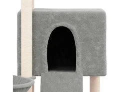 Árvore p/ gatos c/ postes arranhadores sisal 96 cm cinza-claro