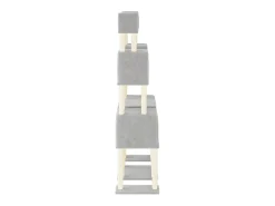 Árvore p/ gatos c/ postes arranhadores sisal 199 cm cinza-claro