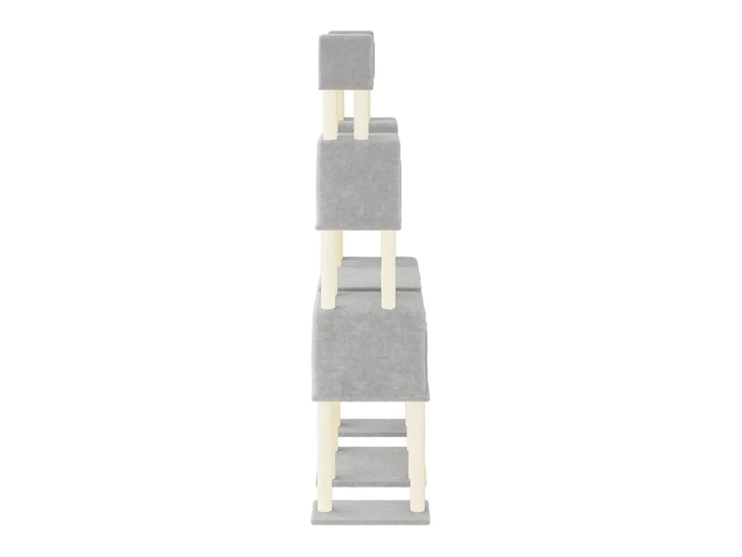 Árvore p/ gatos c/ postes arranhadores sisal 199 cm cinza-claro