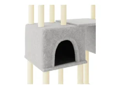 Árvore p/ gatos c/ postes arranhadores sisal 199 cm cinza-claro