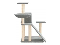 Árvore p/ gatos c/ postes arranhadores sisal 82 cm cinza-claro