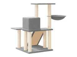 Árvore p/ gatos c/ postes arranhadores sisal 82 cm cinza-claro