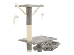 Árvore p/ gatos c/ postes arranhadores sisal 230-250cm cinzento