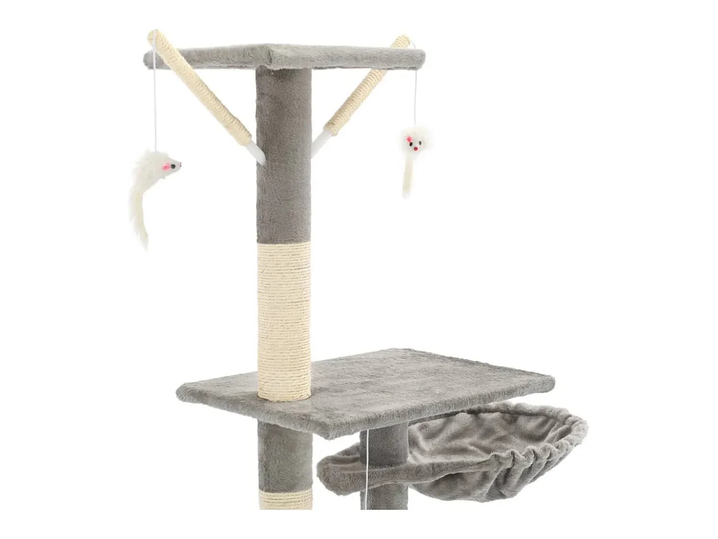Árvore p/ gatos c/ postes arranhadores sisal 230-250cm cinzento