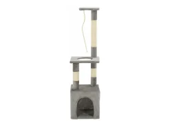 Árvore p/ gatos c/ postes arranhadores sisal 109 cm cinzento