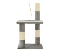 Árvore p/ gatos c/ postes arranhadores sisal 109 cm cinzento