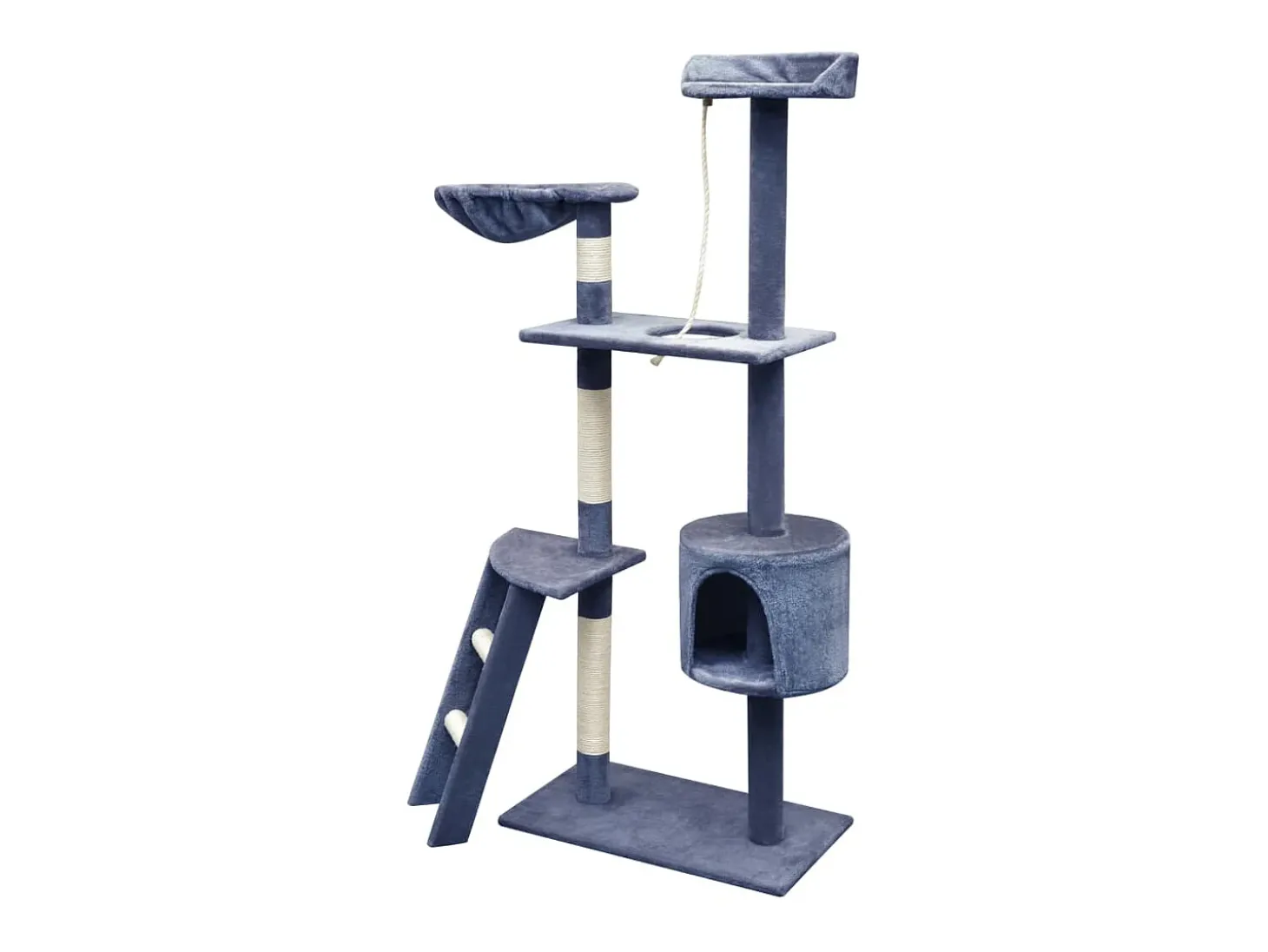 Árvore p/ gatos c/ postes arranhadores sisal 150 cm azul escuro