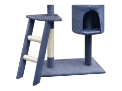 Árvore p/ gatos c/ postes arranhadores sisal 150 cm azul escuro
