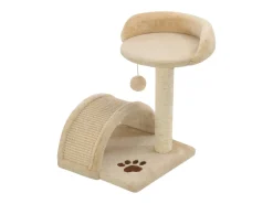 Árvore p/ gatos c/postes arranhadores sisal 40 cm bege/castanho
