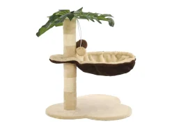 Árvore p/ gatos c/postes arranhadores sisal 50 cm bege/castanho