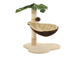Árvore p/ gatos c/postes arranhadores sisal 50 cm bege/castanho