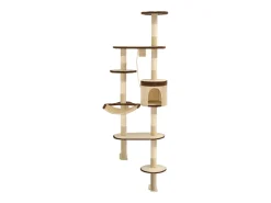 Árvore p/ gatos parede arranhadores sisal 194 cm bege/castanho