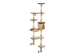Árvore p/ gatos parede arranhadores sisal 194 cm bege/castanho