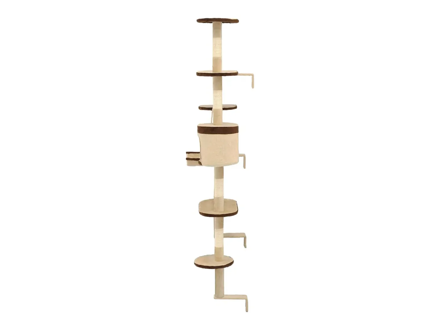 Árvore p/ gatos parede arranhadores sisal 194 cm bege/castanho