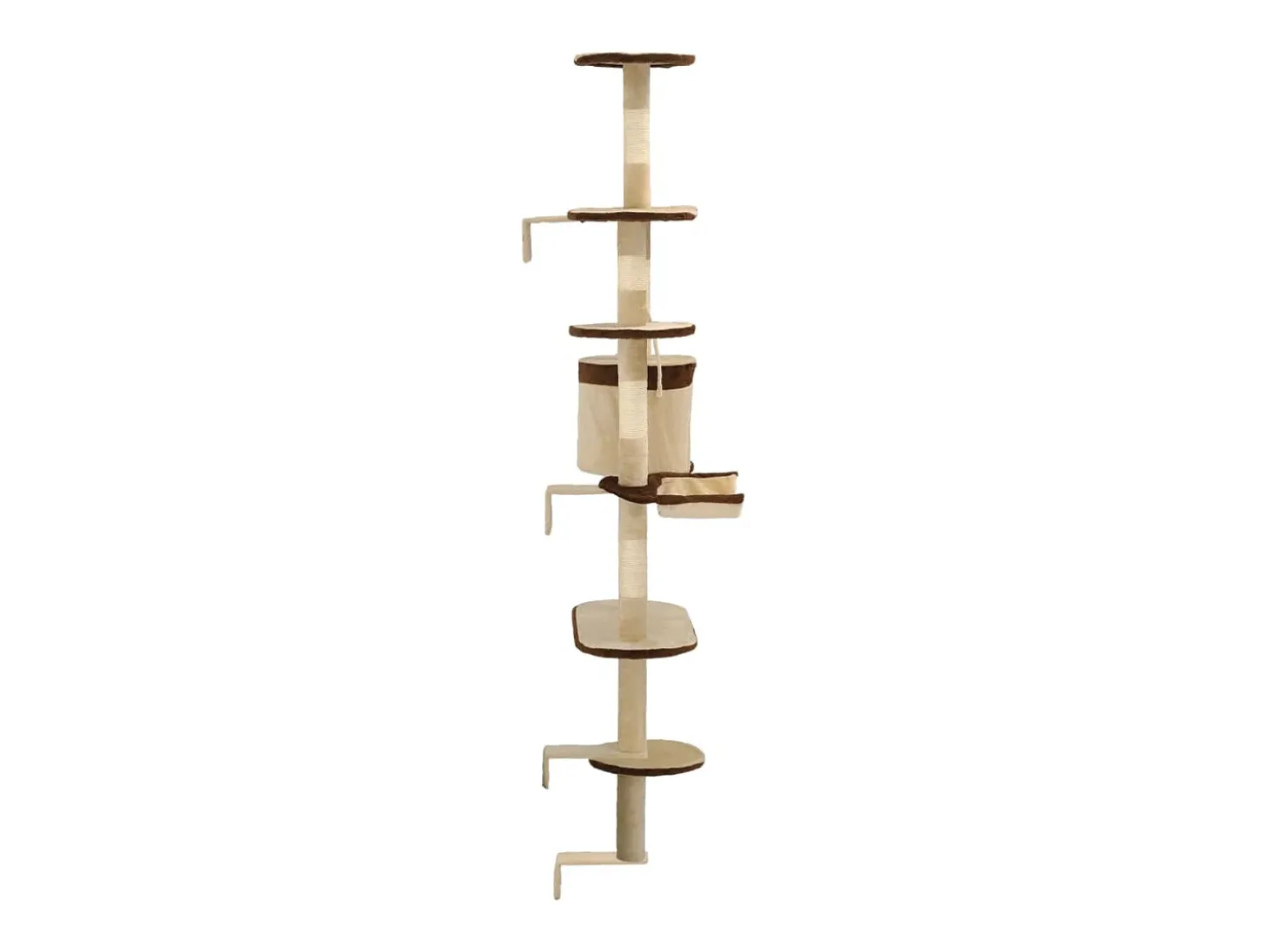 Árvore p/ gatos parede arranhadores sisal 194 cm bege/castanho