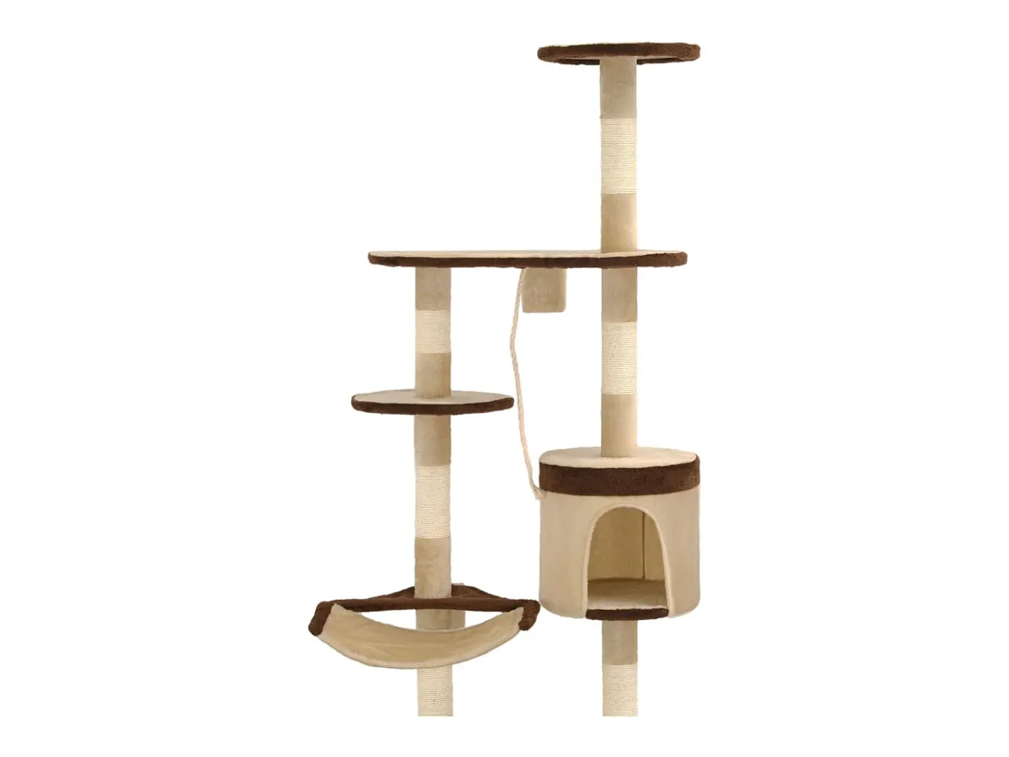 Árvore p/ gatos parede arranhadores sisal 194 cm bege/castanho