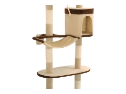 Árvore p/ gatos parede arranhadores sisal 194 cm bege/castanho