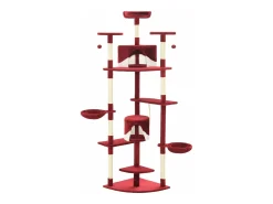 Árvore p/ gatos postes arranhadores sisal 203cm vermelho/branco
