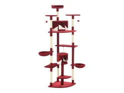 Árvore p/ gatos postes arranhadores sisal 203cm vermelho/branco