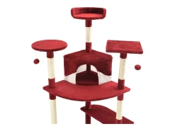 Árvore p/ gatos postes arranhadores sisal 203cm vermelho/branco