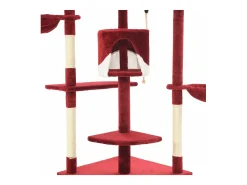 Árvore p/ gatos postes arranhadores sisal 203cm vermelho/branco