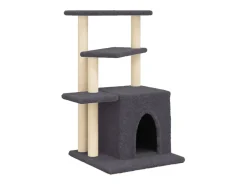 Árvore p/ gatos postes arranhadores sisal 83,5 cm cinza-escuro