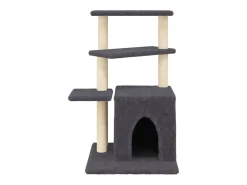 Árvore p/ gatos postes arranhadores sisal 83,5 cm cinza-escuro