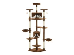 Árvore p/ gatos postes arranhadores sisal 203cm castanho/branco