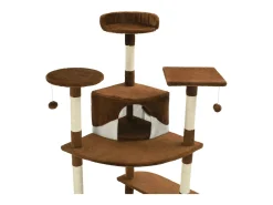 Árvore p/ gatos postes arranhadores sisal 203cm castanho/branco