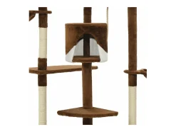 Árvore p/ gatos postes arranhadores sisal 203cm castanho/branco