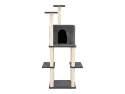 Árvore para gatos c/ arranhadores sisal 144,5 cm cinza-escuro