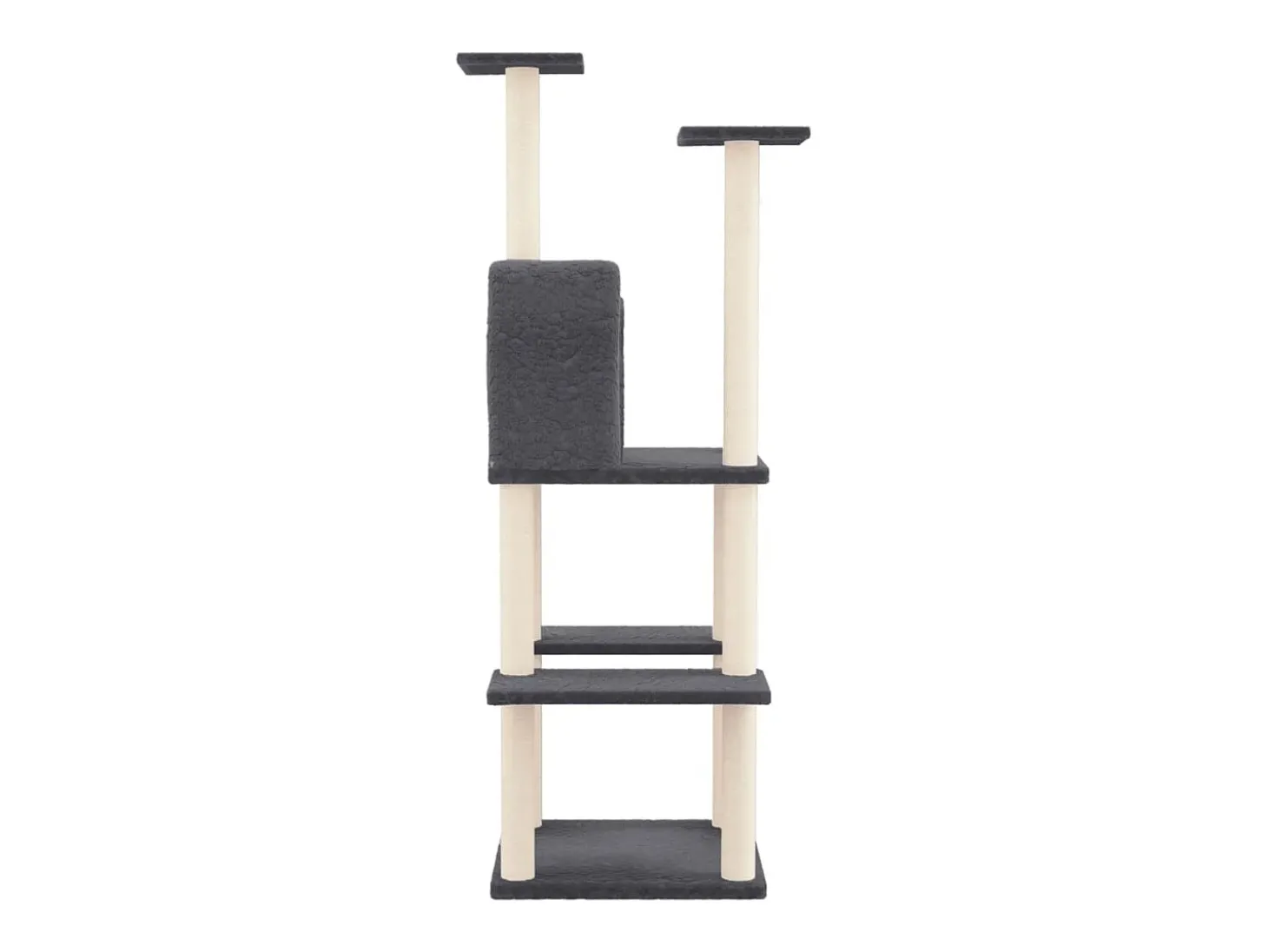 Árvore para gatos c/ arranhadores sisal 144,5 cm cinza-escuro