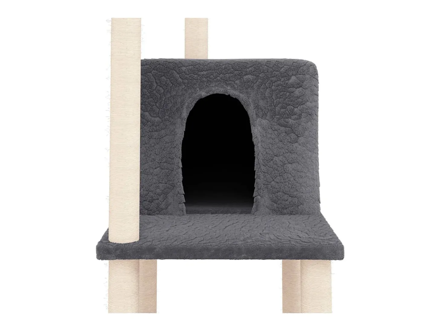 Árvore para gatos c/ arranhadores sisal 144,5 cm cinza-escuro