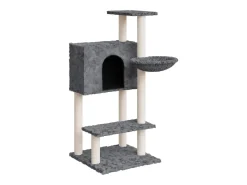 Árvore para gatos c/ arranhadores sisal 108,5 cm cinza-escuro