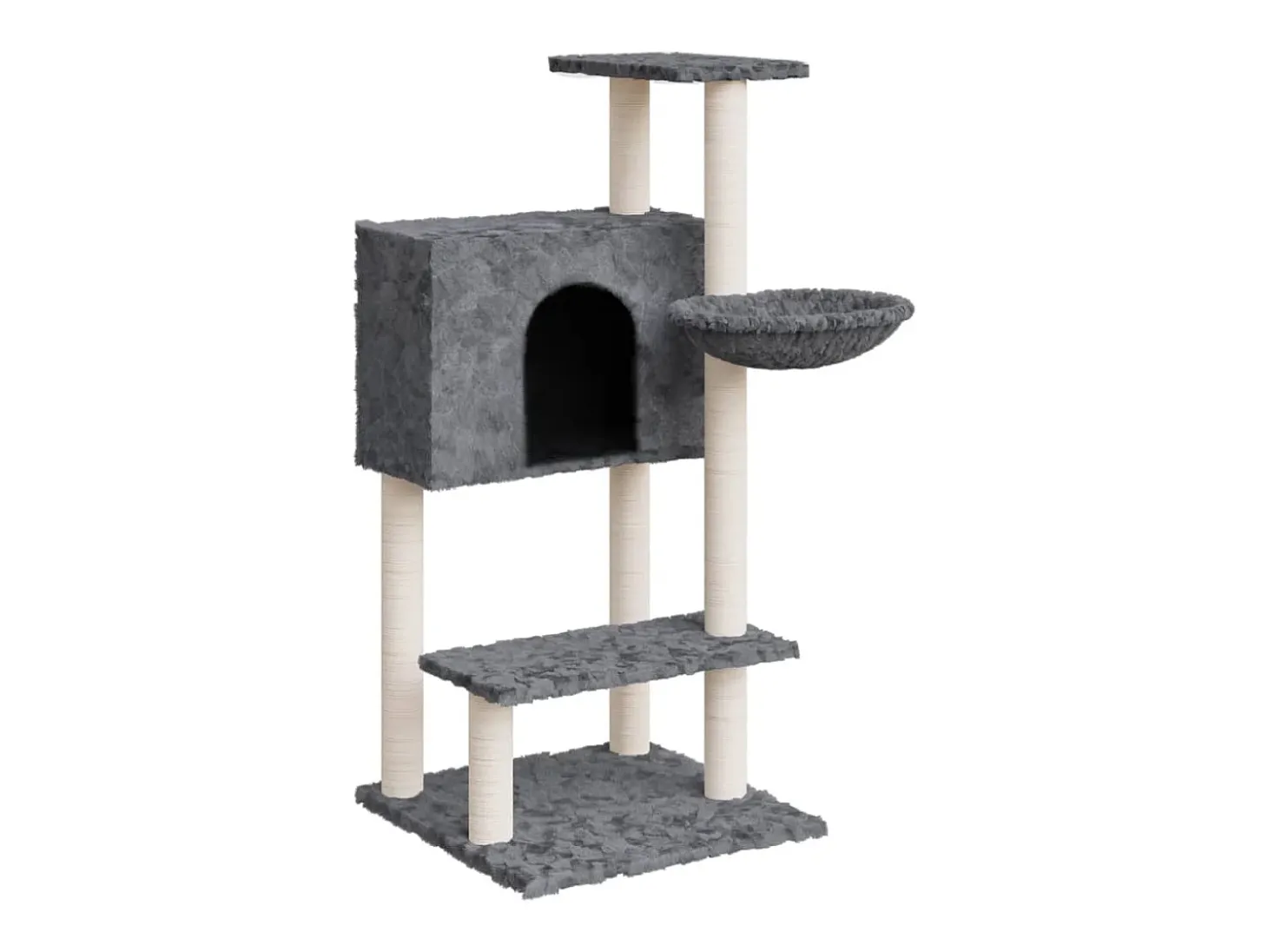 Árvore para gatos c/ arranhadores sisal 108,5 cm cinza-escuro