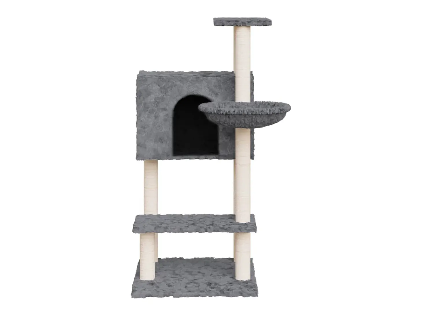 Árvore para gatos c/ arranhadores sisal 108,5 cm cinza-escuro