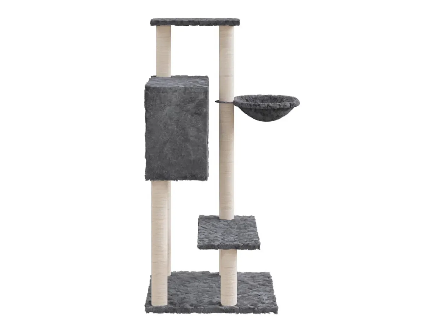 Árvore para gatos c/ arranhadores sisal 108,5 cm cinza-escuro