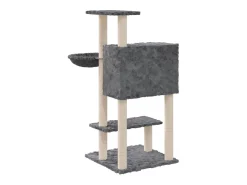 Árvore para gatos c/ arranhadores sisal 108,5 cm cinza-escuro