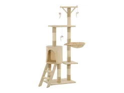 Árvore para gatos c/ postes arranhadores sisal 138 cm bege